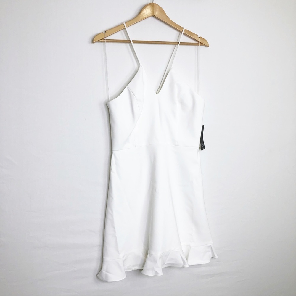 Aidan Mattox NWT size 10 ivory halter A-line mini… - image 3